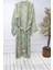 Jakarlı Premium Kalite %100 Pamuk Kimono Kuşaklı Peştemal Bornoz Plaj Kıyafeti Sabahlık 4