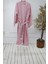 Jakarlı Premium Kalite %100 Pamuk Kimono Kuşaklı Peştemal Bornoz Plaj Kıyafeti Sabahlık 3