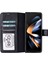 Samsung Galaxy Z Fold5 Uyumlu Deri Cüzdanlı Kılıf Parlak Siyah 1