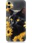 Apple Iphone 12 Uyumlu Sarı Çiçekler ve Kara Kedi Desenli Silikon Kılıf 1