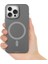 iPhone 14 Pro Max Uyumlu Kılıf Velvet Magnet Serisi Kapak Gri 3