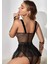 Sialess Lingerie Siyah Korse Tül Etek ve Leopar Desen Özel Gece Giyim  Fantazi Kostüm Gecelik K-8122 2