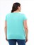 Kadın Büyük Beden V Yaka Basic Kısa Kollu Mint T-Shirt 5