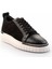Siyah Siyah Nubuk Deri Erkek Sneaker E01401087103 2
