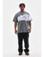 Unisex Bisiklet Yaka Baskılı Oversize T-Shirt - Gri 2