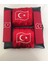 Türkiye Bayrak Uyumlu Nakışlı Deri 1 Çift Boyun Yastık ve 1 Çift Kemer Pedi 1