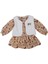 Kız Bebek Çiçek Baskılı Yelekli Fırfırlı Şönil Elbise 1