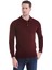 Bordo Regular Fit Düz Polo Yaka Triko Kazak 1