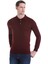 Bordo Regular Fit Düz Polo Yaka Triko Kazak 3