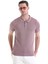 Mor Regular Fit Düz Pamuklu Polo Yaka Triko Tişört 1