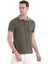 Haki Regular Fit Düz 100% Pamuklu Polo Yaka Tişört 4