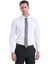 Beyaz Comfort Fit Düz 100% Pamuklu Slim Yaka Manşetli Uzun Kollu Saten Klasik Gömlek 1