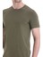 Haki Regular Fit Düz Pamuklu Bisiklet Yaka Triko Tişört 5