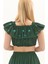 Yeşil Vual Nakışlı Yazlık Crop Bluz 5