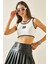 Beyaz Kalın Askılı Crop Bluz 5YXK2-48471-01 1