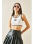 Beyaz Kalın Askılı Crop Bluz 5YXK2-48471-01 3