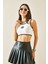 Beyaz Kalın Askılı Crop Bluz 5YXK2-48471-01 4