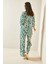 Yeşil Desenli & Dokulu Kimono Takım 5YXK8-48452-08 5