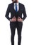 Slim Fit Sivri Yaka-Çift Yırtmaç Düz Lacivert Drop 6 Yelekli Takım Elbise 1