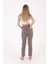 Paçaları Dikişsiz ve Yüksek Belli Cepli Astarsız Kadın Kot Pantolon Mom Fit Jean Gri Denim 4