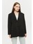 Siyah Oversize Dokuma Blazer Ceket 4