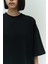 Kadın Oversize Penye Kısa Kollu T-Shirt 3