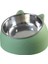 Yeşil Stil 400ML Kedi Köpek Maması 15 Derece Yükseltilmiş Paslanmaz Çelik Kaymaz Köpek Tabanı Kedi Maması Içme Suyu Besleyici Eğim Korumalı Boyun Evcil Hayvan Kasesi (Yurt Dışından) 1