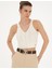 Kadın Beyaz Crop Top Triko Bluz 50284237-VR013 3