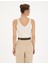 Kadın Beyaz Crop Top Triko Bluz 50284237-VR013 5