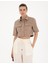 Kadın Bej Crop Top Kısa Kollu Gömlek 50284674-VR011 1