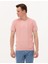 Erkek Pembe Slim Fit Bisiklet Yaka Triko Tişört 50268283-VR026 2