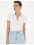 Kadın Ekru Slim Fit Triko Tişört 50288292-VR019 3