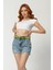 Yırtık Detaylı Denim Kadın Şort - Mavi Mavi - 26 2
