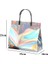 42X33X12CM Pvc Lazer Alışveriş Çantası Snap Düğmesi ile Yeniden Kullanılabilir Kadın Alışveriş Çantası Saklama Torbaları Kadın Su Geçirmez Kalın Çanta Tote Eko Çanta (Yurt Dışından) 3