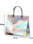 42X33X12CM Pvc Lazer Alışveriş Çantası Snap Düğmesi ile Yeniden Kullanılabilir Kadın Alışveriş Çantası Saklama Torbaları Kadın Su Geçirmez Kalın Çanta Tote Eko Çanta (Yurt Dışından) 4