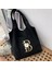 7goldew Kadın Moda Tote Çanta Öğrenci Omuz Çantası Mektup Ilk Adı Desen Baskı Bej Kanvas Tote Çanta Alışveriş Yeni Banliyö Çantası (Yurt Dışından) 5