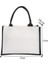37X27X16CM Kanvas Keten Tote Çanta Büyük Kapasiteli Alışveriş Çantası Taşınabilir Çevre Dostu Bakkal Çanta Beyaz Renk Çok Boyutlu Kadın Alışveriş Çantası (Yurt Dışından) 1