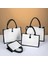 37X27X16CM Kanvas Keten Tote Çanta Büyük Kapasiteli Alışveriş Çantası Taşınabilir Çevre Dostu Bakkal Çanta Beyaz Renk Çok Boyutlu Kadın Alışveriş Çantası (Yurt Dışından) 2