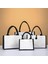 37X27X16CM Kanvas Keten Tote Çanta Büyük Kapasiteli Alışveriş Çantası Taşınabilir Çevre Dostu Bakkal Çanta Beyaz Renk Çok Boyutlu Kadın Alışveriş Çantası (Yurt Dışından) 3