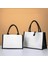 37X27X16CM Kanvas Keten Tote Çanta Büyük Kapasiteli Alışveriş Çantası Taşınabilir Çevre Dostu Bakkal Çanta Beyaz Renk Çok Boyutlu Kadın Alışveriş Çantası (Yurt Dışından) 4