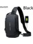 Siyah 1818 Erkekler Anti Hırsızlık Göğüs Çantası Omuz Çantaları USB Şarj Crossbody Paketi Okul Kısa Seyahat Haberciler Çanta Erkek Oxford Sling Paketi (Yurt Dışından) 2