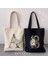 C 35X40CM Suluboya Çiçek Düğün Monogram Çiçekler Ilk Harf Baskı Kadın Kanvas Alışveriş Tote Çantaları Eko Yeniden Kullanılabilir Alışveriş Çantaları (Yurt Dışından) 3