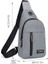 Grey1 Göğüs Çantası Moda Yeni Düz Renk Erkek Göğüs Çantası Açık Rahat Moda Bir Omuz Crossbody Çanta Su Geçirmez Tek Omuz Çantası (Yurt Dışından) 3