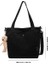 Siyah Kadın Crossbody Çanta Büyük Kapasiteli Kumaş Omuz Bez Çantalar Ayarlanabilir Omuz Askıları Basit Kontrast Renk Alışveriş Çantası (Yurt Dışından) 1