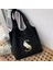 7goldes Kadın Moda Tote Çanta Öğrenci Omuz Çantası Mektup Ilk Adı Desen Baskı Bej Kanvas Tote Çanta Alışveriş Yeni Banliyö Çantası (Yurt Dışından) 1