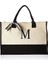 M 40X30X15 A-Z Kanvas Tote Çanta Moda Kanvas Tote Mektuplar Çiçek Taşınabilir Plaj Omuz Alışveriş Rahat Plaj Çantası Büyük Kapasiteli Çanta (Yurt Dışından) 1