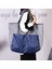 Gri Yeni Büyük Katlanır Alışveriş Çantası Büyük Kapasiteli Taşınabilir Yeniden Kullanılabilir Su Geçirmez Bakkal Moda Omuz Çanta Seyahat Paket Servis Çantası (Yurt Dışından) 2