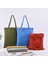 Açık Mavi Moda Düz Renk Tote Çanta Bej ve Siyah Alışveriş Orijinal Unisex Seyahat Kanvas Çantalar Eko Katlanabilir Alışveriş Tote Büyük Tote (Yurt Dışından) 3