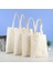 WHITE-40X30X10CM Büyük Kapasiteli Kanvas Alışveriş Çantaları Katlanır Çevre Dostu Pamuk Bez Çantalar Yeniden Kullanılabilir Diy Omuz Çantası Bakkal Çanta Bej Beyaz (Yurt Dışından) 4