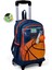 Kids Turuncu Lacivert Basketbol Desenli Üç Bölmeli Çekçekli Okul Sırt Çantası 23966 1